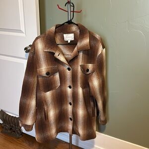 Lucky Brand Fall Brown Plaid Shacket
